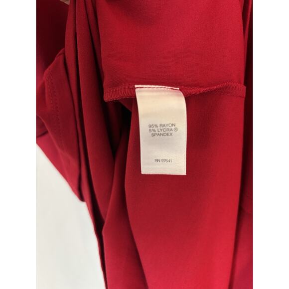 J. Jill Dress Large Womens Red Knee Long Sleeve Stretch Fall Winter Christmas - Picture 6 of 11